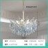 French medieval style living room chandelier, retro blue shell villa, duplex Vintag bedroom, crystal lamp, luxurious feeling