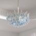 French medieval style living room chandelier, retro blue shell villa, duplex Vintag bedroom, crystal lamp, luxurious feeling