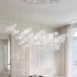 French crystal dining pendant light, modern minimalist home restaurant light, luxurious coffee shop bar counter, dining table hanging line light