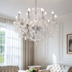 French style medieval high-end living room crystal chandelier, light luxury bedroom light, creamy style girl's room main light, dining room light