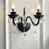 Vintage French style black crystal wall lamp, living room background wall decoration wall lamp, modern light luxury bedroom bedside lamp