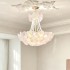 French luxury pendant lamp, bedroom lamp, high-end villa new style, pink and pink flower living room lamp, master bedroom lamp