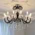 French crystal chandelier, European retro court style living room main light, creative antique style villa dining room bedroom lighting