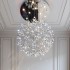 Premium living room crystal ceiling light, light luxury hall main light, designer dining pendant light, duplex villa staircase lighting