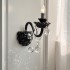 Vintage French style black crystal wall lamp, living room background wall decoration wall lamp, modern light luxury bedroom bedside lamp