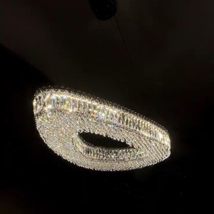 Designer style high-end internet famous crystal chandelier, light luxury dining room light, high-end living room light, apartment large floor main light