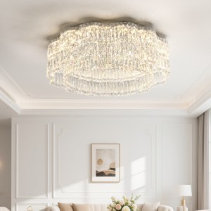 French luxury crystal ceiling light, living room main light, simple, modern, high-end, atmospheric home dining room light, bedroom lighting fixtures