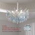 French medieval style living room chandelier, retro blue shell villa, duplex Vintag bedroom, crystal lamp, luxurious feeling