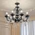 French style living room pendant light, retro crystal light, black antique style bedroom master light, high-end designer dining room lighting fixtures