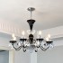 French black medieval style living room pendant light, crystal dining pendant light, bedroom European style candle light, high-end feeling, hall main light