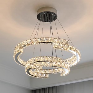 Italian style light luxury living room pendant light, dining room master light, bedroom light, whole house combination, crystal lighting, intelligent eye protection home furnishings