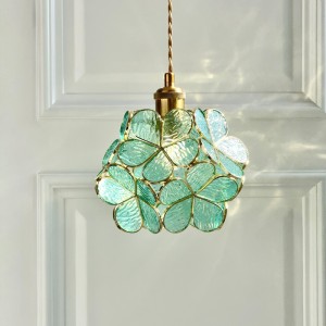 French romantic bedroom lamp, princess bedroom bedside small pendant lamp, modern restaurant bar counter, dressing room, embroidered ball flower pendant lamp