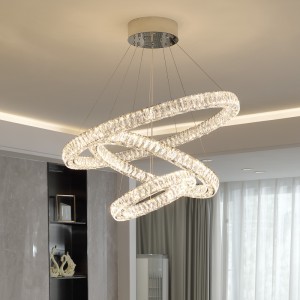 Living room pendant light 2025 new crystal simple modern bedroom light dining room Zhongshan lighting intelligent voice control