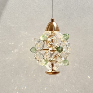 French flower headboard pendant light, warm and romantic crystal corridor, entrance hallway pendant light, atmospheric feeling, homestay pendant light