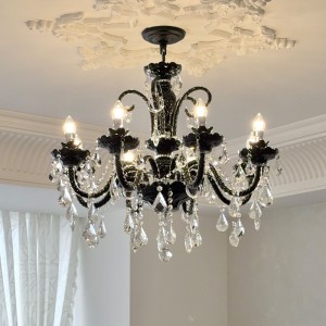French style living room pendant light, retro crystal light, black antique style bedroom master light, high-end designer dining room lighting fixtures