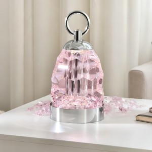 French luxury crystal table lamp, LED entrance light, touch bedroom bedside lamp, handheld ambient light, pink night light