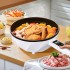 Dual purpose non stick electric hot pot, smoke-free flat bottomed pan, multifunctional pan, large capacity stir fry pan, electric stir fry pan