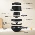 Cross border hot selling new product, detachable combination of wheat rice stone non stick pot, soup pot set, cooking utensils, aluminum pot wholesale pots