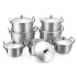 Cross border explosive aluminum pot 16-28cm thinning sanding aluminum soup pot commercial hotel cooking utensils aluminum pot set pot