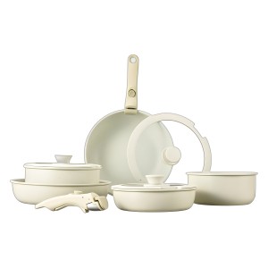 Detachable ceramic non stick pot with high aesthetic value, rice stone pot set, electromagnetic stove, gas stove, universal flat bottomed frying pan